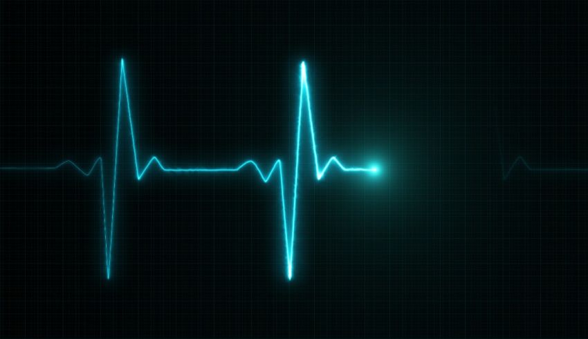 An ecg heartbeat on a black background.