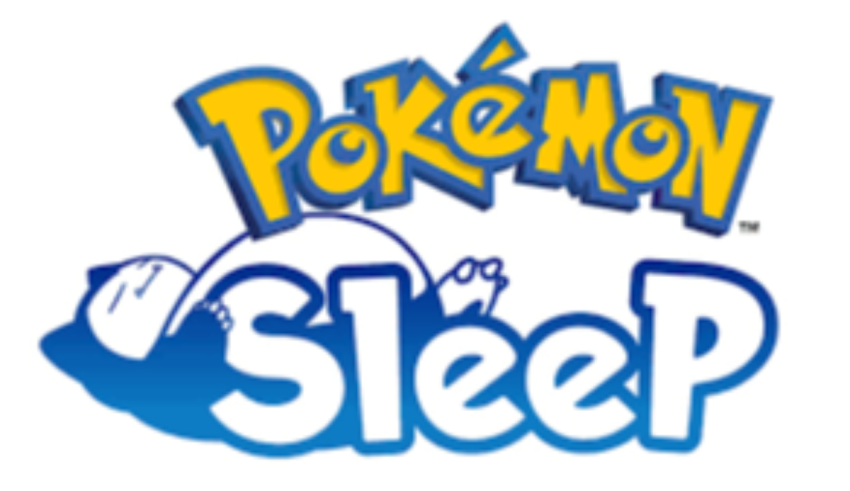 Pokemon sleep logo on a white background.