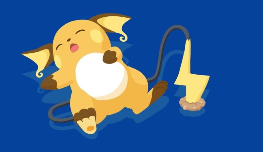 Pokemon pikachu on a blue background.