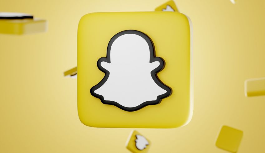 The snapchat logo on a yellow background.