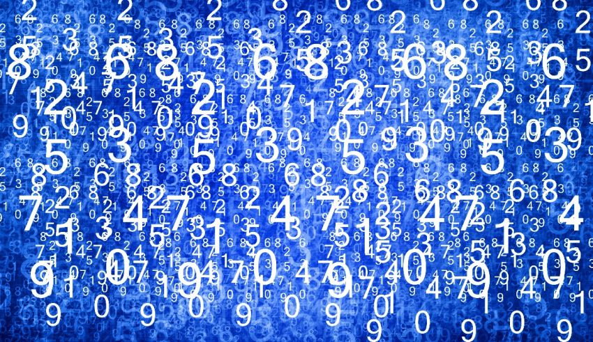 A large number of numbers on a blue background.