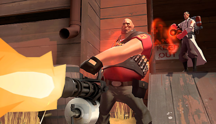 A man is holding a gun in front of a building.