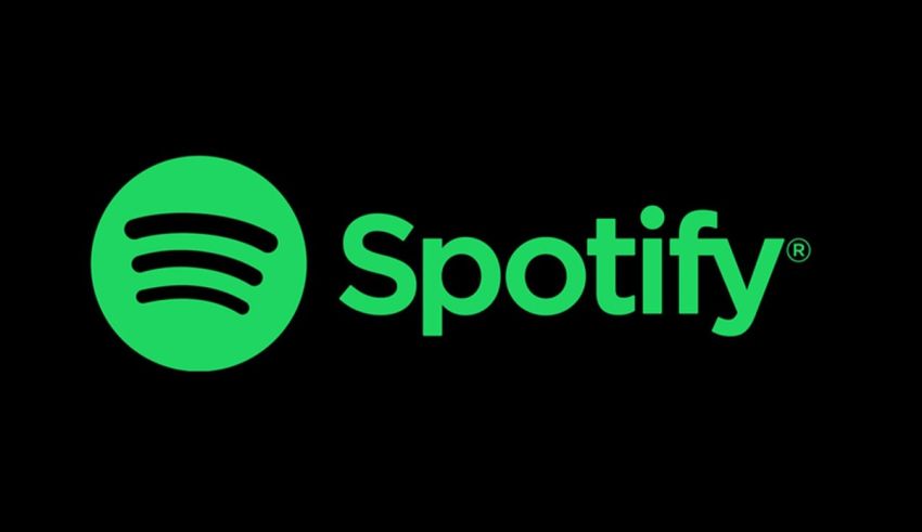 The spotify logo on a black background.