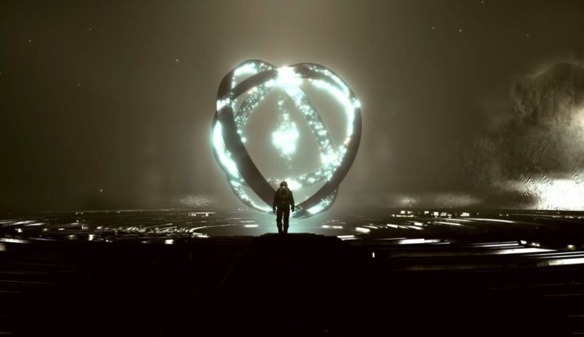 A man standing in front of a glowing light.