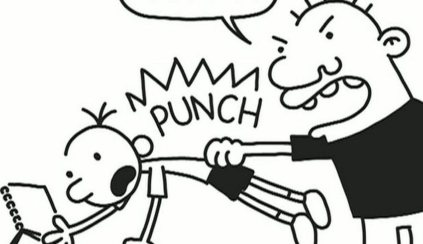 A cartoon of a man punching a man in the face.