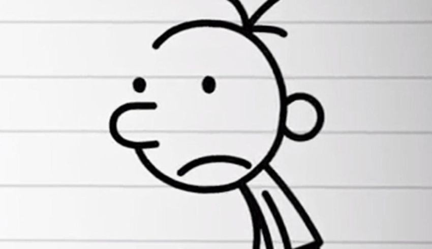 A cartoon drawing of a man with a sad face.