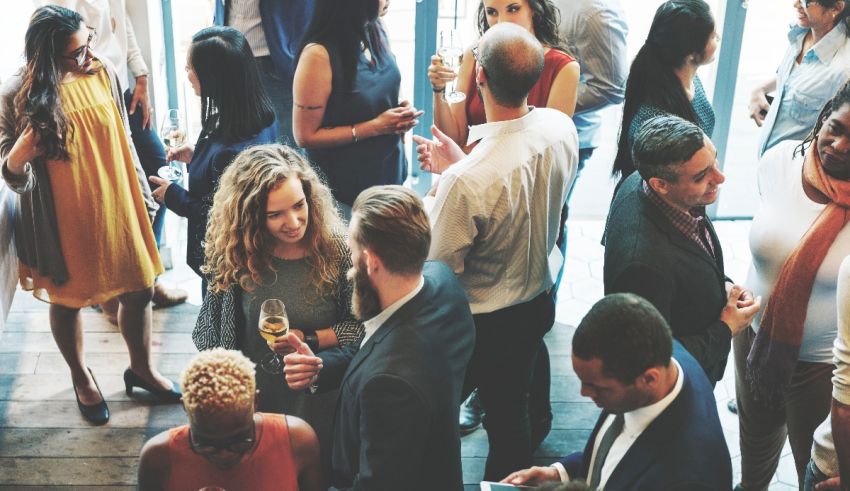 A group of people at a business event.