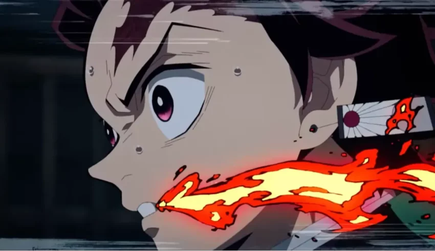 An anime character with flames coming out of his mouth.