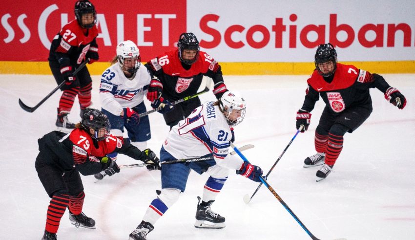 Scotland's women's ice hockey team in action.