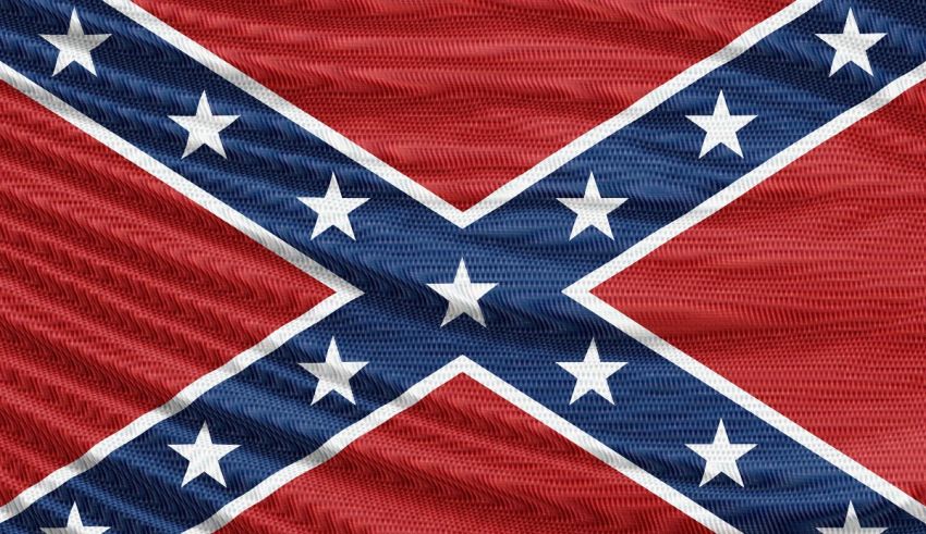 A confederate flag with stars and stripes.