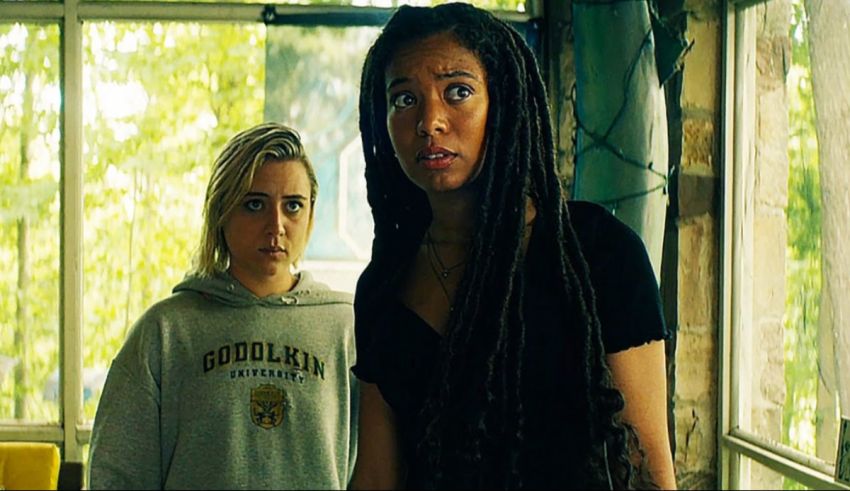 Two women with dreadlocks standing next to each other.